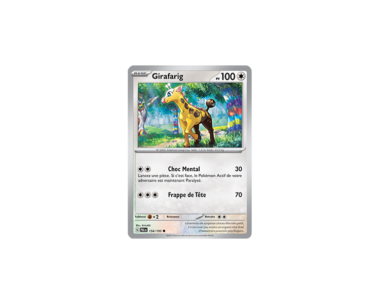 Girafarig Pv 100 154/193 - Carte Commune - Écarlate et Violet Évolution à Paldea