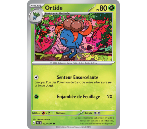Ortide Pv 80 002/197 - Carte Commune Reverse - Écarlate et Violet Flammes Obsidiennes