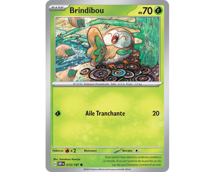 Brindibou Pv 70 013/197 - Carte Commune Reverse - Écarlate et Violet Flammes Obsidiennes