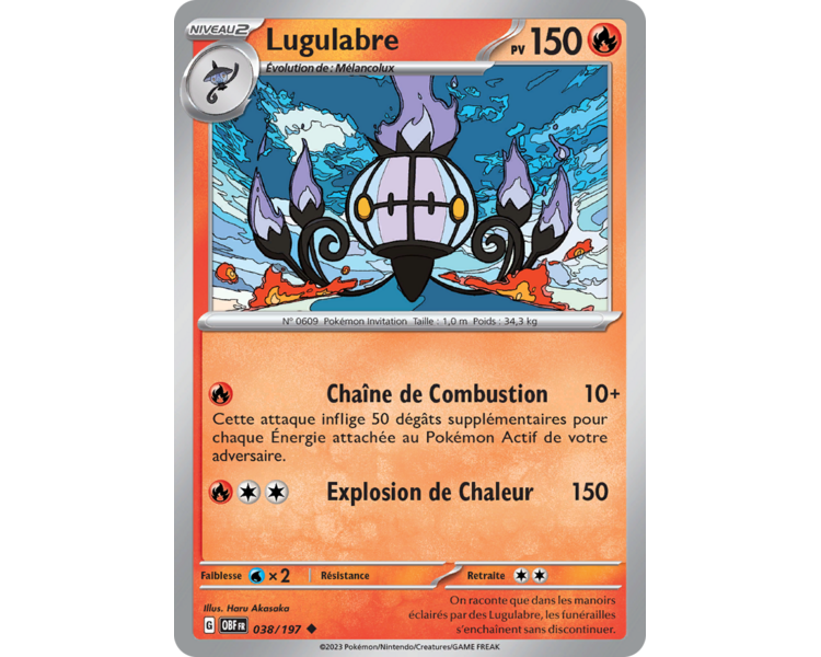 Lugulabre Pv 150 038/197 - Carte Peu Commune - Écarlate et Violet Flammes Obsidiennes