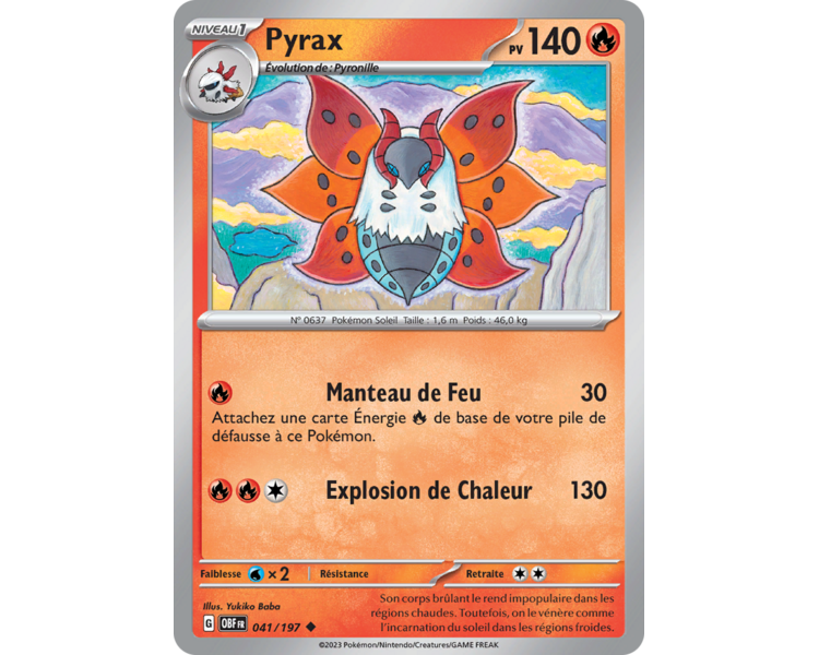 Pyrax Pv 140 041/197 - Carte Peu Commune - Écarlate et Violet Flammes Obsidiennes