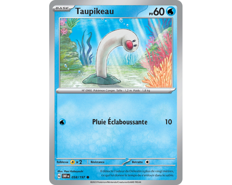 Taupikeau Pv 60 058/197 - Carte Commune Reverse - Écarlate et Violet Flammes Obsidiennes