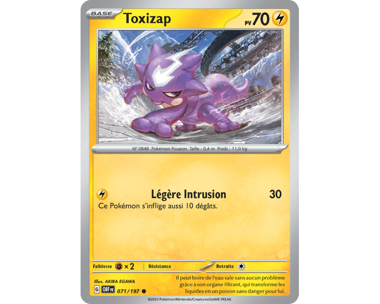 Toxizap Pv 70 071/197 - Carte Commune - Écarlate et Violet Flammes Obsidiennes