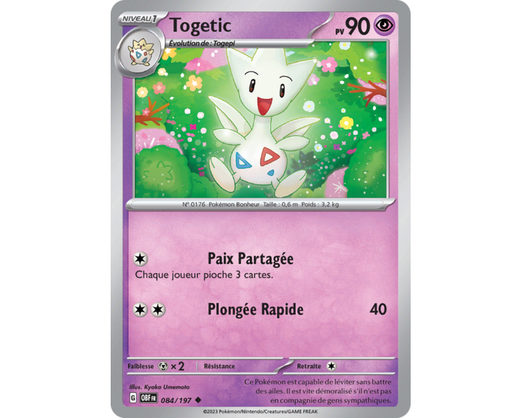 Togetic Pv 90 084/197 - Carte Peu Commune - Écarlate et Violet Flammes Obsidiennes