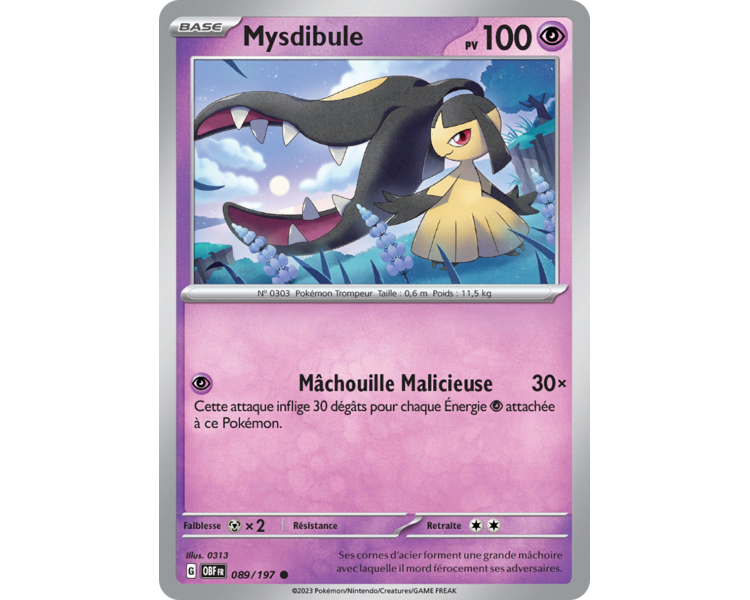 Mysdibule Pv 100 089/197 - Carte Commune Reverse - Écarlate et Violet Flammes Obsidiennes