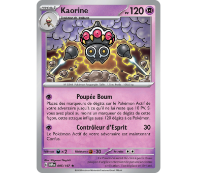 Kaorine Pv 120 095/197 - Carte Rare Holographique - Écarlate et Violet Flammes Obsidiennes