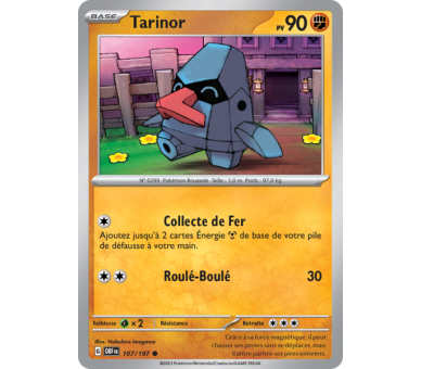 Tarinor Pv 90 107/197 - Carte Commune Reverse - Écarlate et Violet Flammes Obsidiennes