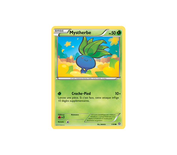 Carte Pokémon Mystherbe pv 50 1/98 REVERSE