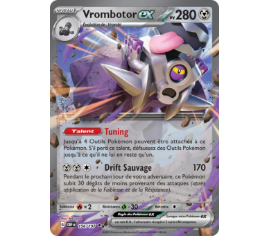 Vrombotor-ex Pv 280 156/197 - Carte Double Rare - Écarlate et Violet Flammes Obsidiennes