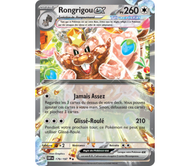 Rongrigou-ex Pv 260 179/197 - Carte Double Rare - Écarlate et Violet Flammes Obsidiennes