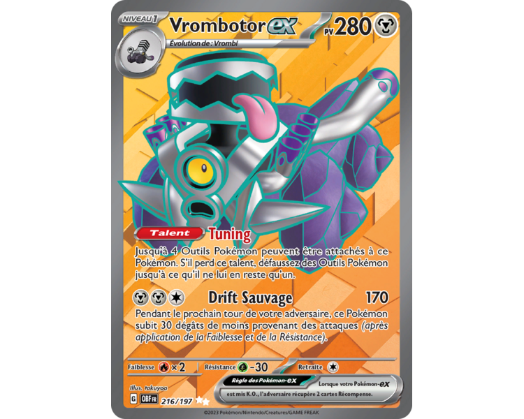 Vrombotor-EX Pv 280 216/197 - Carte Ultra Rare Secrète - Écarlate et Violet Flammes Obsidiennes