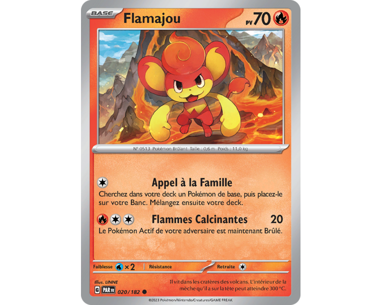 Flamajou Pv 70 020/182 - Carte Commune Reverse - Écarlate et Violet Faille Paradoxe