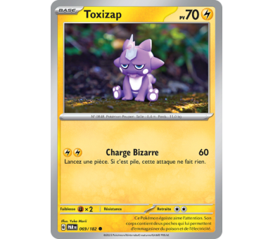 Toxizap Pv 70 069/182 - Carte Commune Reverse - Écarlate et Violet Faille Paradoxe