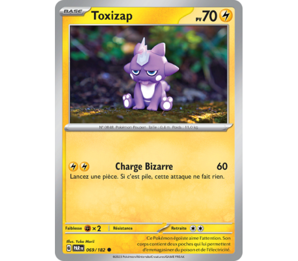 Toxizap Pv 70 069/182 - Carte Commune Reverse - Écarlate et Violet Faille Paradoxe