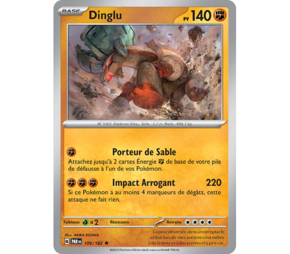 Dinglu Pv 140 109/182 - Carte Rare Holographique - Écarlate et Violet Faille Paradoxe