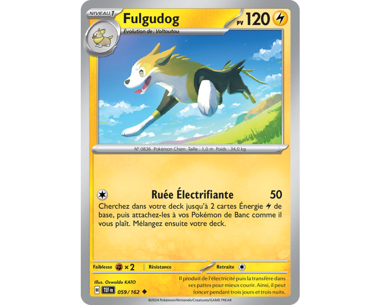 Fulgudog Pv 120 059/162 - Carte Peu Commune Reverse - Écarlate et Violet Forces Temporelles