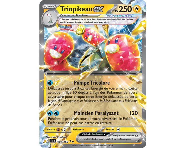 Triopikeau-ex Téracristal Pv 250 060/162 - Carte Double Rare - Écarlate et Violet Forces Temporelles