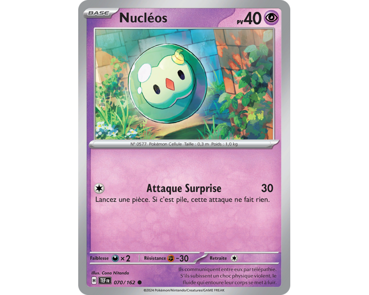 Nucléos Pv 40 070/162 - Carte Commune Reverse - Écarlate et Violet Forces Temporelles