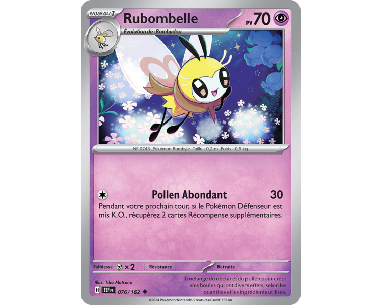 Rubombelle Pv 70 076/162 - Carte Peu Commune Reverse - Écarlate et Violet Forces Temporelles