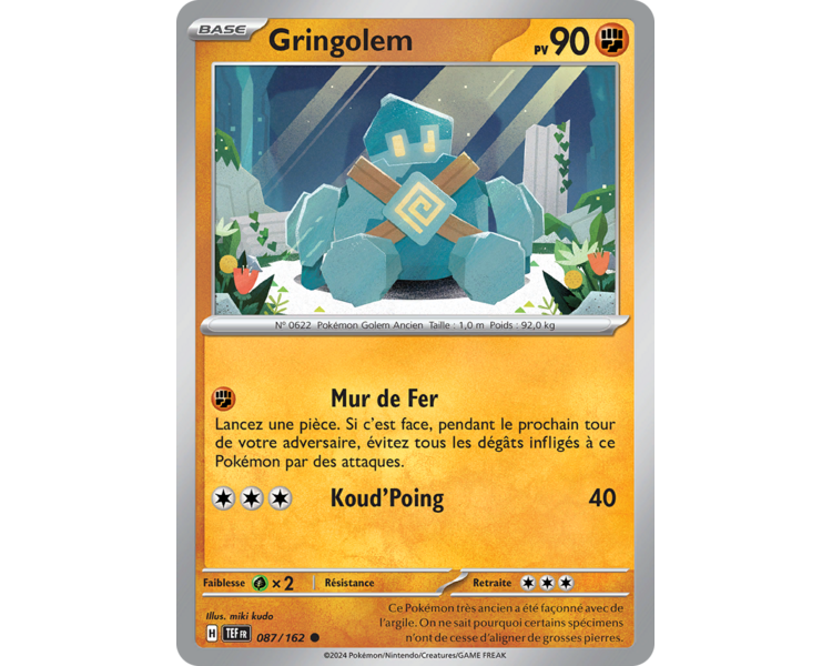 Gringolem Pv 90 087/162 - Carte Commune  - Écarlate et Violet Forces Temporelles