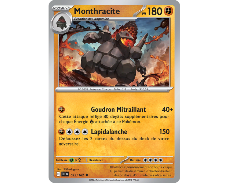 Monthracite Pv 180 095/162 - Carte Peu Commune Reverse - Écarlate et Violet Forces Temporelles