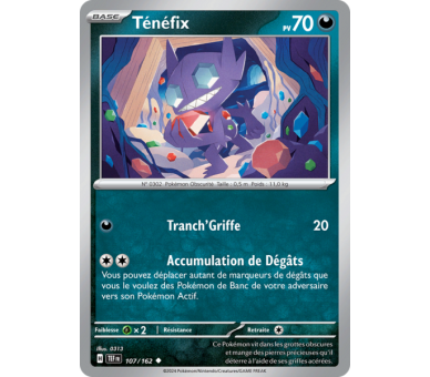 Ténéfix Pv 70 107/162 - Carte Peu Commune - Écarlate et Violet Forces Temporelles