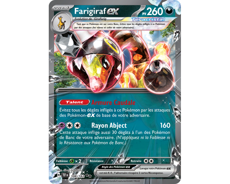 Farigiraf-ex Pv 260 108/162 - Carte Double Rare - Écarlate et Violet Forces Temporelles