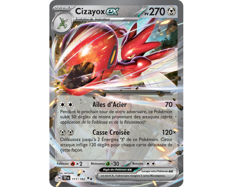 Cizayox-ex Pv 270 111/162 - Carte Double Rare - Écarlate et Violet Forces Temporelles