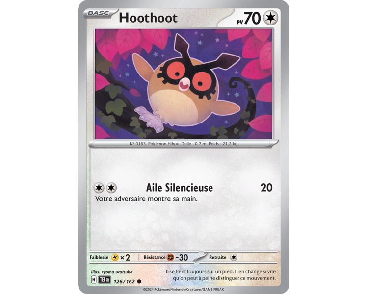 Hoothoot Pv 70 126/162 - Carte Commune Reverse - Écarlate et Violet Forces Temporelles