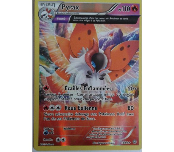 Carte Pokémon Reverse full art Pyrax Pv 110 - 18/98