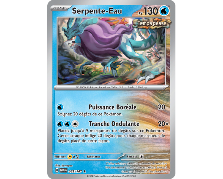 Serpente-Eau Pv 130 063/167- Carte Rare Holographique - Écarlate et Violet Mascarade Crépusculaire