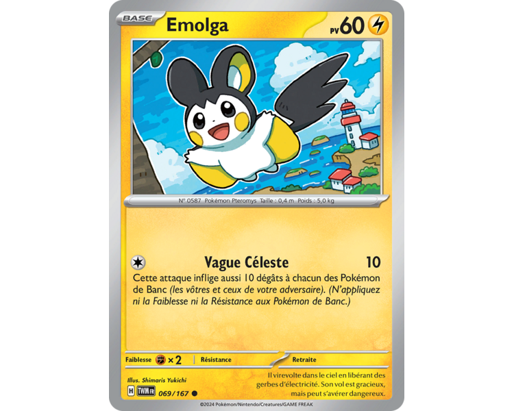 Emolga Pv 60 069/167 - Carte Commune Reverse - Écarlate et Violet Mascarade Crépusculaire