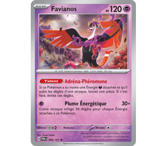 Favianos Pv 120 096/167- Carte Rare Holographique - Écarlate et Violet Mascarade Crépusculaire