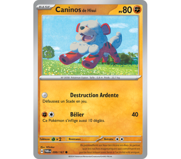 Caninos de Hisui Pv 80 099/167 - Carte Commune Reverse - Écarlate et Violet Mascarade Crépusculaire