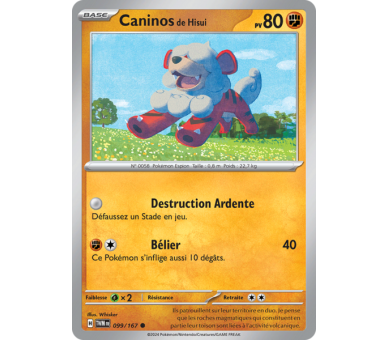 Caninos de Hisui Pv 80 099/167 - Carte Commune Reverse - Écarlate et Violet Mascarade Crépusculaire