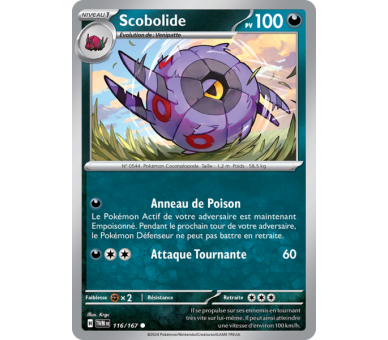 Scobolide Pv 100 116/167 - Carte Commune Reverse  - Écarlate et Violet Mascarade Crépusculaire