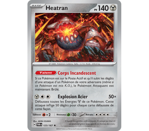 Heatran Pv 140 123/167- Carte Rare Reverse - Écarlate et Violet Mascarade Crépusculaire