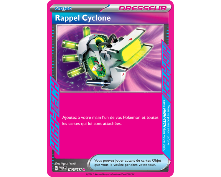 Objet Rappel Cyclone 162/167 - Carte High-Tech Rare - Écarlate et Violet Mascarade Crépusculaire