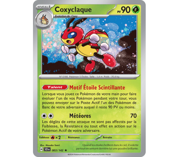 Coxyclaque Pv 90 003/167- Carte Rare Holographique - Écarlate et Violet Couronne Stellaire