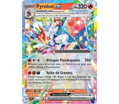 Pyrobut-ex Téracristal Pv 320 028/142 - Carte Double Rare - Écarlate et Violet Couronne Stellaire