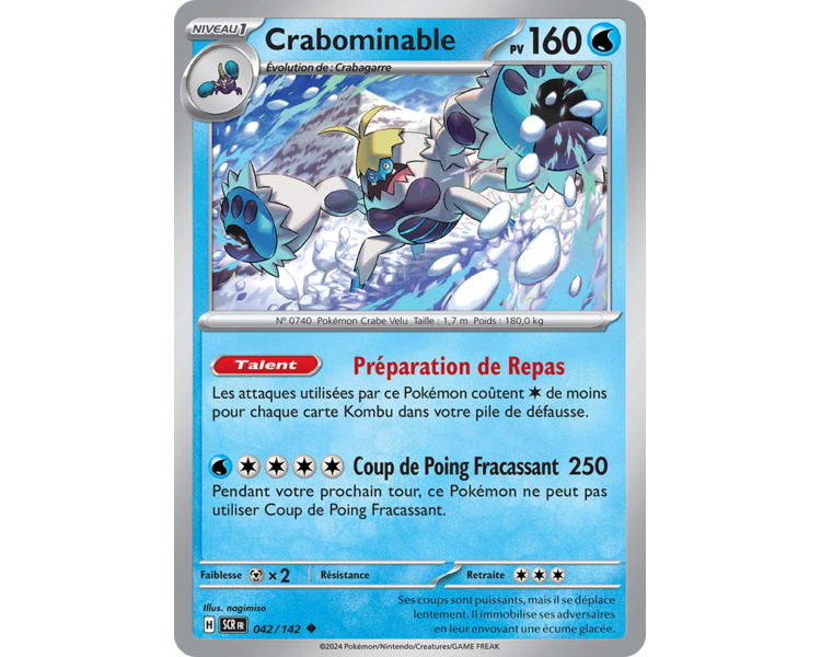 Crabominable Pv 160 042/142- Carte Peu Commune Reverse - Écarlate et Violet Couronne Stellaire