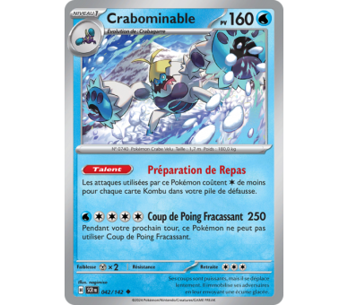 Crabominable Pv 160 042/142- Carte Peu Commune Reverse - Écarlate et Violet Couronne Stellaire