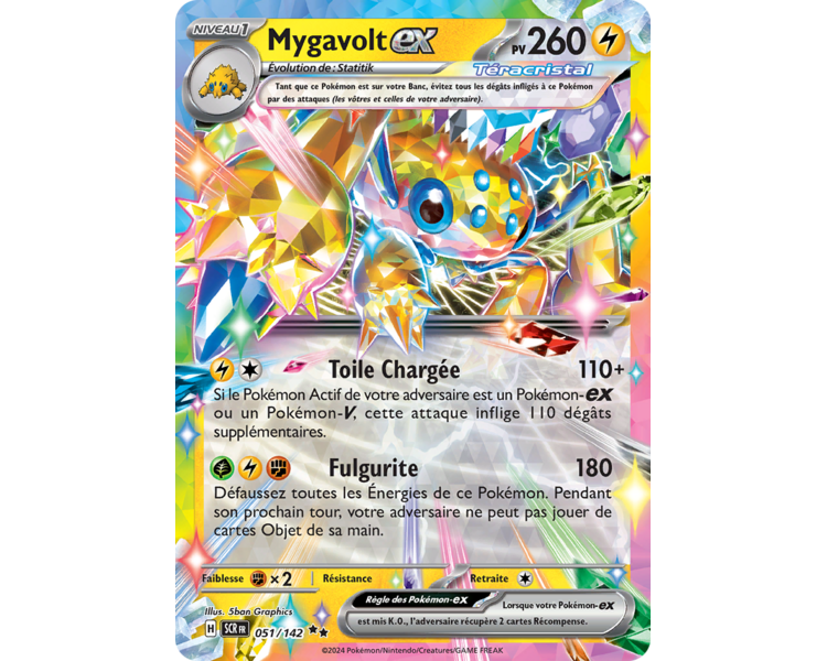 Mygavolt-ex Téracristal Pv 260 051/142 - Carte Double Rare - Écarlate et Violet Couronne Stellaire