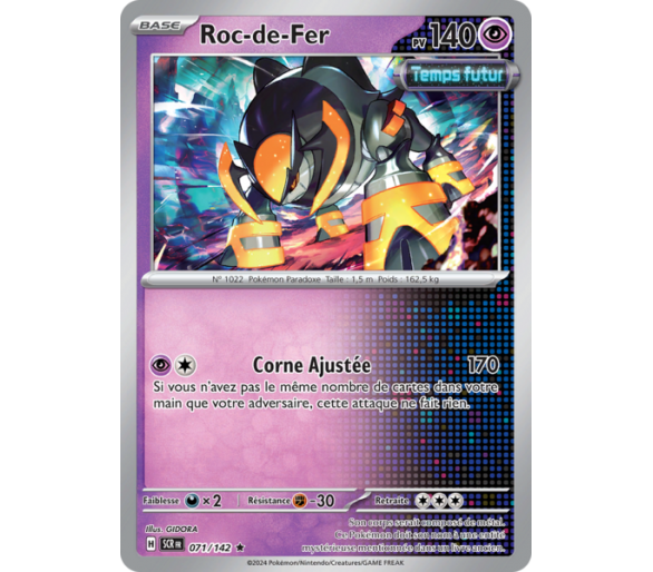 Roc-de-Fer Pv 140 071/142 - Carte Rare Holographique - Écarlate et Violet Couronne Stellaire