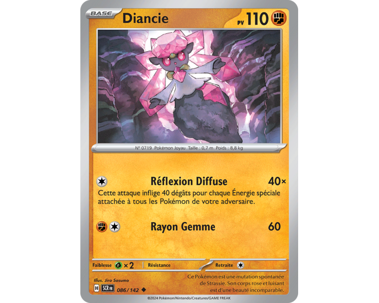 Diancie Pv 110 086/142 - Carte Peu Commune Reverse - Écarlate et Violet Couronne Stellaire