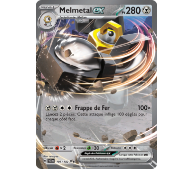 Melmetal-ex Pv 280 105/142 - Carte Double Rare - Écarlate et Violet Couronne Stellaire