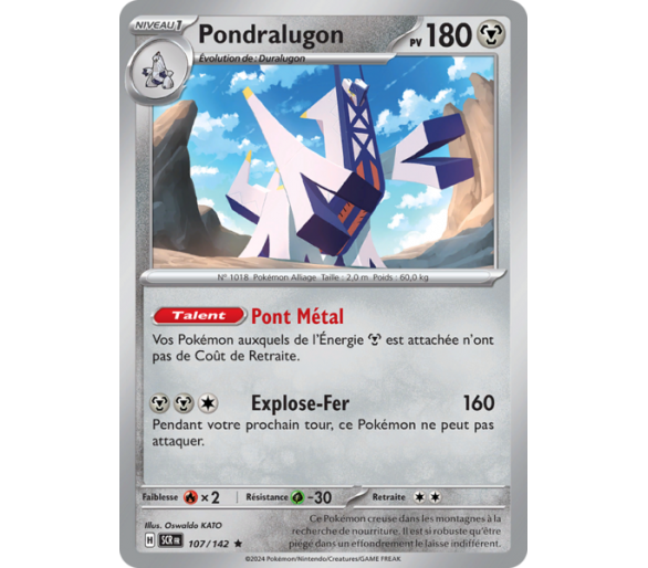 Pondralugon Pv 180 107/142 - Carte Rare Holographique - Écarlate et Violet Couronne Stellaire