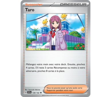 Dresseur Taro 139/142 - Carte Peu Commune Reverse - Écarlate et Violet Couronne Stellaire