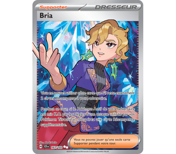 Dresseur Bria 163/142 - Carte Ultra Rare Full Art - Écarlate et Violet Couronne Stellaire