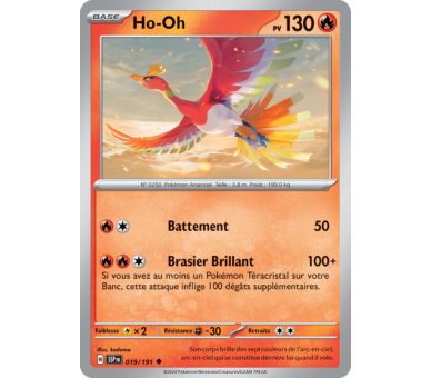 Ho-Oh Pv 130 19/191 - Carte Peu Commune - Écarlate et Violet Étincelles Déferlantes